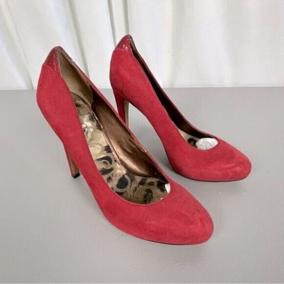 SAM EDELMAN Yasmine Women’s Stilettos red suede leather size 5 1/2 - Picture 1 of 7